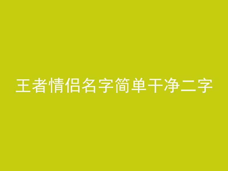 王者情侣名字简单干净二字