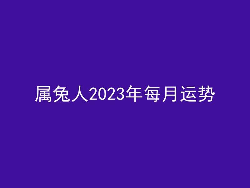 属兔人2023年每月运势