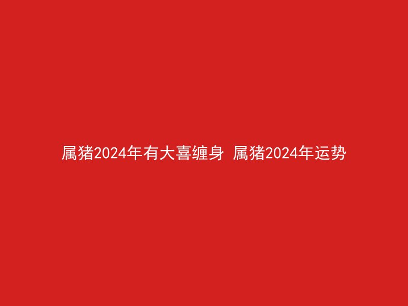 属猪2024年有大喜缠身 属猪2024年运势