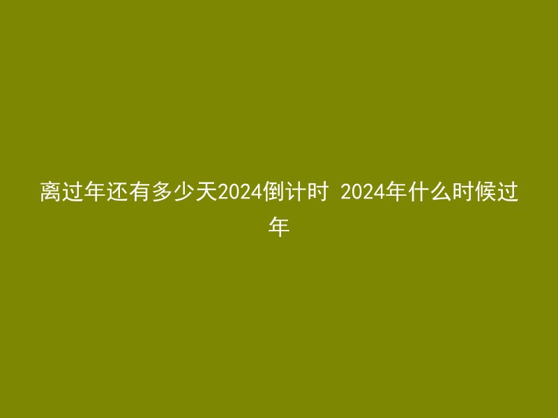 离过年还有多少天2024倒计时 2024年什么时候过年
