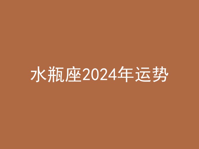 水瓶座2024年运势